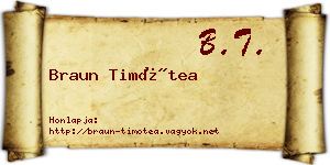 Braun Timótea névjegykártya